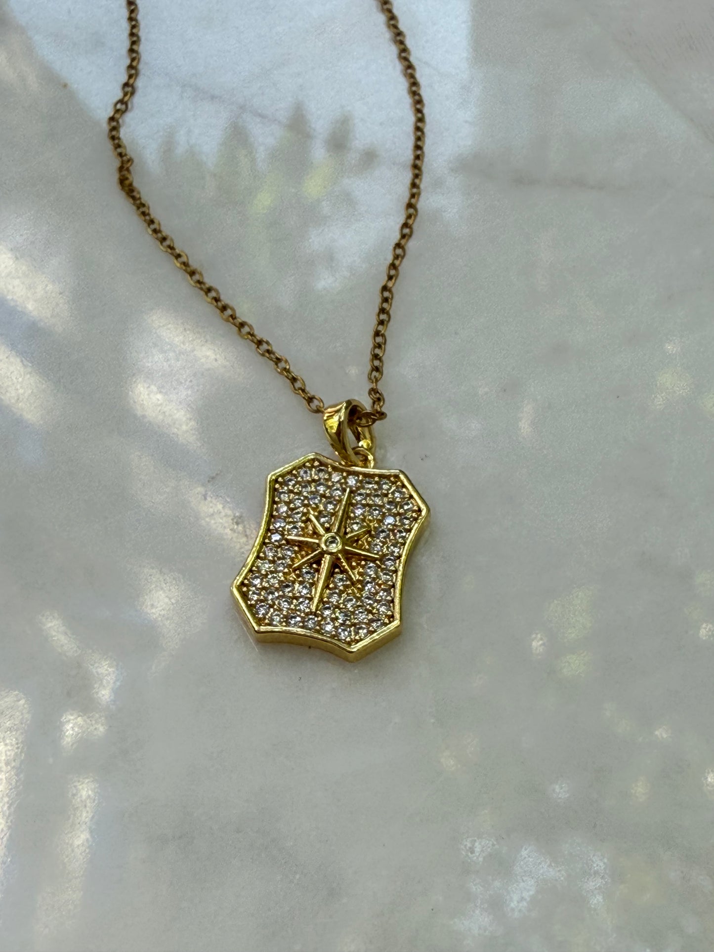 Işıltılı Yıldız Haritası Kolye
