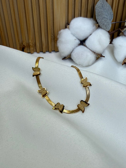 Işıltılı Minimal Kelebek Bileklik