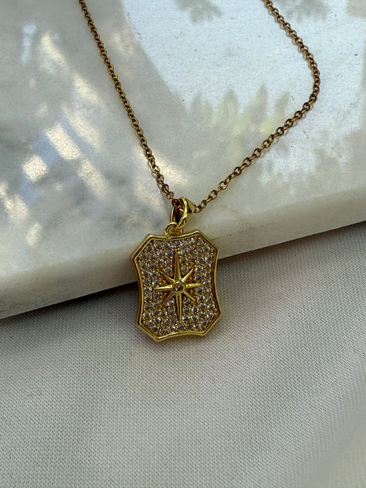 Işıltılı Yıldız Haritası Kolye