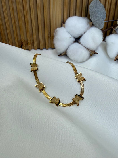 Işıltılı Minimal Kelebek Bileklik