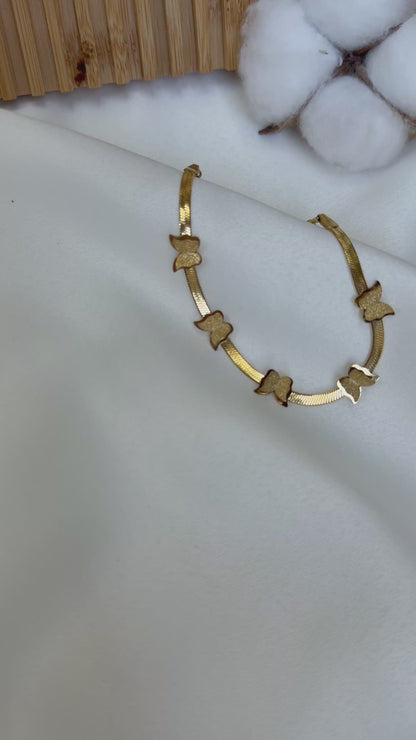 Işıltılı Minimal Kelebek Bileklik